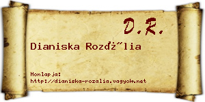Dianiska Rozália névjegykártya